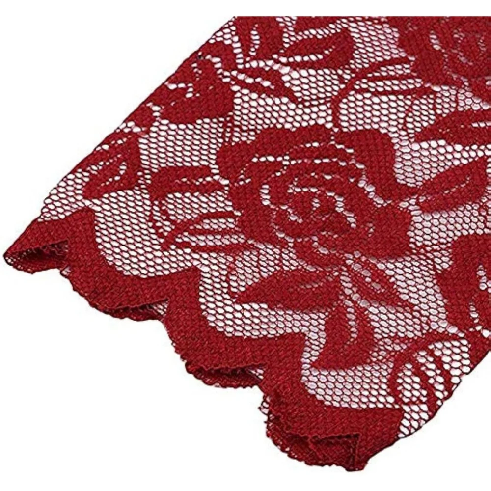 Laced Fingerless Gloves In Dark Red